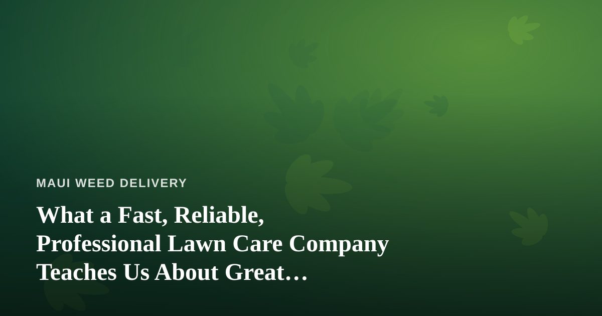 What a Fast, Reliable, Professional Lawn Care Company Teaches Us About Great Delivery Service